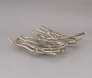 Bandeja Decorativa de Metal con Diseño de Nido, Forma Ovalada, Diseño Moderno y Móvil, para Hoteles y Restaurantes, Tema Navideño - Product Image 1