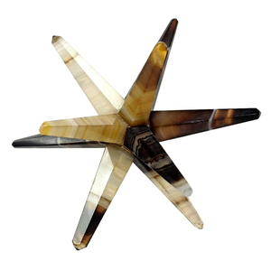 Haute qualité Cristal merkaba étoile noir onyx bagué merkaba 12 Points Guérison Cristal Quartz Merkaba Étoile Pierres Précieuses En Gros - Product Image 4