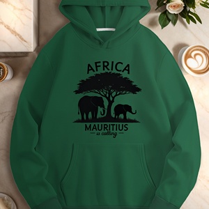 Éléphants acacia AFRIQUE MAURICE appelle les sweats à capuche décontractés pour femmes - Product Image 4