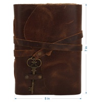 Journal Vintage en cuir rétro Journal de voyage un cahier en papier exclusif fait à la main avec taille de clé 8x6 pouces Journal à reliure en cuir