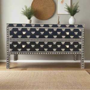 Bone Inlay <b>Drawer</b> 2 Living Room Luxury Design Furniture Cabinet <b>for</b> <b>Sale</b> Hand Made Bone Inlay Table <b>for</b> Small Size - Product Image 5