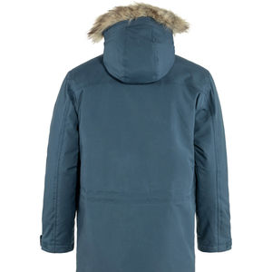 Men's Plus Size Blue Hooded <b>Parka</b> <b>Jacket</b> Fur Trim <b>Waterproof</b> Eco-Friendly Casual Outerwear Long Sleeve Polyester Coated Winter - Product Image 5