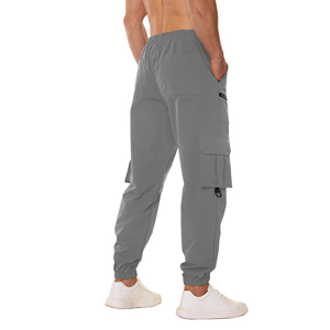 Classic Solid Color Mens Cargo Jogger Pants Minimal Multi Pocket Design Casual Bottoms Cargo Trousers For Urban Life Wear - Product Image 2