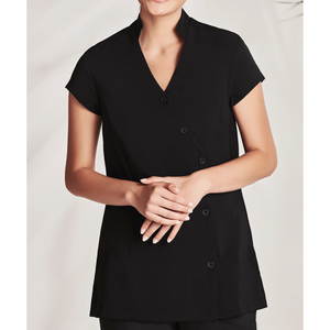 Uniformes de spa personalizados de algodón y poliéster de la mejor calidad para mujer, túnicas de salón de belleza con bolsillos y logotipo personalizado - Product Image 6