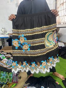 Women's Bohemian A-Line Embroidered <b>Skirt</b> <b>With</b> Floral Pattern <b>Elastic</b> <b>Waist</b> Soft Cotton Mini <b>Skirt</b> All Seasons Wear - Product Image 4