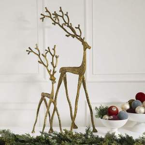Sculpture de renne en aluminium de luxe, faite à la main, ornement décoratif avec finition résistante à la rouille pour la maison, le jardin et les occasions saisonnières - Product Image 5
