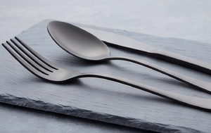 Juego de cubiertos negros de lujo, elegantes cubiertos plateados para mesa de comedor, bodas, fiestas, cocina, hotel, restaurante, decoración de mesa premium - Product Image 3