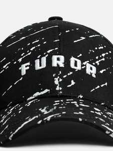 FURG <b>Black</b> White Splatter Baseball Cap 6-Panel Adjustable Unisex Casual Adult Hat - Product Image 3