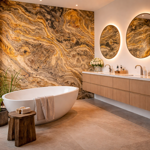 Indian Autumn Translucent Stone Veneer <b>Sheet</b> Rich Multicolor Glow Finish for Backlit Interior Walls Ceilings Decorative Use - Product Image 1