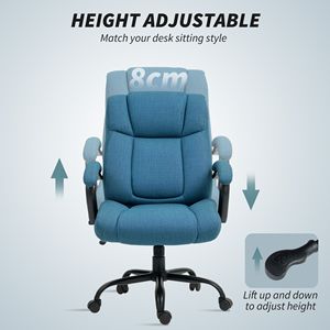 Sedia da Ufficio Blu con Schienale Alto, Altezza Regolabile, Base in Nylon Resistente (Capacità 220 kg), Certificata BIFMA, Seduta Larga - Product Image 5