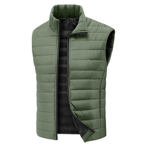 Chaleco ligero de plumón para hombre con cremallera completa, resistente al agua, para invierno, con cuello alto, cálido, para montaña. - Product Image 1