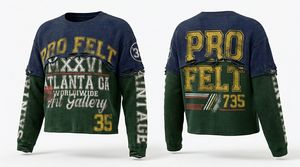 Camiseta de Manga Corta con Paneles Acanalados de Alta Calidad, Diseño Gráfico Personalizado, Estilo Urbano Informal, Cómoda, de Felpa, para Hombre - Product Image 3