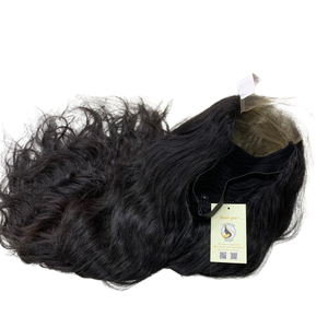 Cheveux humains vietnamiens sans colle Cheveux ondulés naturels Fermeture à lacet Perruque Cheveux vietnamiens bruts Perruque suisse noire naturelle - Product Image 1