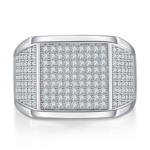 18K Gold Plated Brilliant Cut Pave Setting Moissanite Claw <b>Ring</b> GRA Certified 925 Sterling Silver Trendy Engagement Bands <b>Rings</b> - Product Image 2