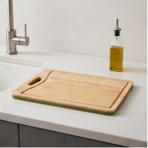 Planche à découper en bambou rectangulaire avec poignée et rainure pour les jus, pour la cuisine - Product Image 3