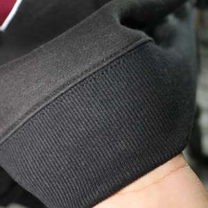 BAMA BLACK <b>Mock</b> <b>Neck</b> Sweatshirt 100% BROWN Applique Embroidery wide <b>neck</b> Sweatshirt Finer Threads - Product Image 6