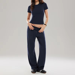 New Arrivals Wholesale Luxury Leisure Women Yoga Suit Cotton Spandex <b>Lounge</b> Wear Fitness Gym Wear Yoga Workout Women's Tracksuit - Product Image 5