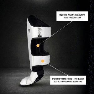 Protections de tibia MMA Mauzer à plusieurs couches avec sangle réglable pour le kickboxing, le Muay Thai et le karaté - Product Image 2