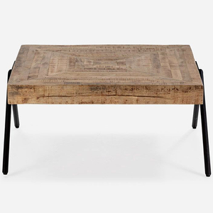 Table basse pliable en bois de style moderne du milieu du siècle, personnalisable, avec pieds en métal, meubles de salon faits à la main, garantie 1 an - Product Image 3