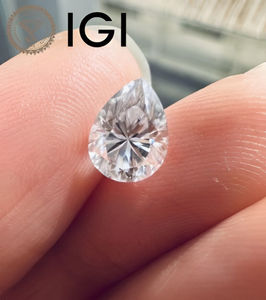 Diamant de laboratoire certifié IGI, taille poire, 1-4 carats, CVD HPHT, couleur D-G, clarté VVS-VS, pierre synthétique en vrac pour la vente en gros - Product Image 2