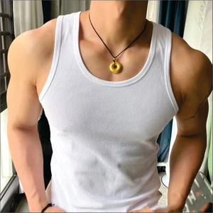 Débardeur de sport côtelé respirant en coton 100% de haute qualité pour homme, coupe ample géométrique gothique, vente en gros sur mesure - Product Image 4