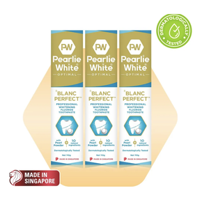 Pasta Dental Blanqueadora Profesional con Flúor Pearlie White Optimal Blanc Perfect, 110g - Paquete Triple - Product Image 1