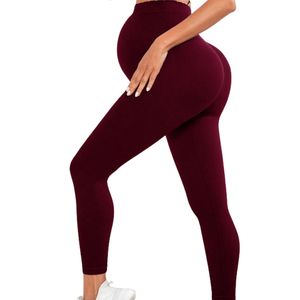 Leggings de Yoga Maternité Personnalisés en Gros OEM ODM pour Femmes – Taille Haute, Maille Unie, Extensibles dans les Quatre Sens, Respirants, Pantalons de Fitness pour la Grossesse - Product Image 5