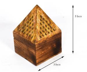 Boîte à encens pyramidal en bambou faite à la main, décoration religieuse pour la maison - Product Image 4