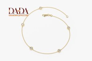 Delicada Pulsera con Diamantes Cultivados en Laboratorio para Mujer, Bisel Clásico con Diamantes, Joyería Fina, Regalo de Aniversario de Bodas - Product Image 3