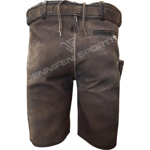 Lederhosen d'Oktoberfest pour hommes, style allemand, en cuir de vachette véritable et daim, style autrichien bavarois, taille mi-haute, grande taille - Product Image 6
