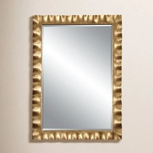 Hammered Gold Rectangular Wall <b>Mirror</b> – Luxury Metal <b>Frame</b> Decorative <b>Mirror</b> for Living Room, Bedroom & Bathroom - Product Image 1