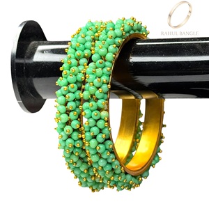 Latest Designer Green Moti Pearl Gold Plated <b>Bangles</b> <b>Bracelet</b> for Women Fashion Jewellery Wedding <b>Bangles</b> Wholesale Price - Product Image 2