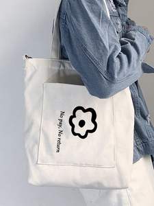 Sac fourre-tout en toile de coton réutilisable pour la vente en gros – Pochette d'épaule écologique, sac de courses, sac de voyage, sac de rangement scolaire - Product Image 3