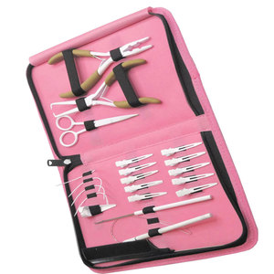 Kit professionnel d'extensions de cheveux avec pinces en acier inoxydable, outils d'extensions de cheveux à bandes adhésives, installation complète d'extensions de cheveux en salon - Product Image 2