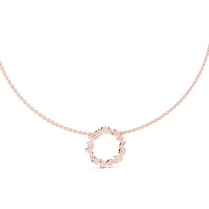 Collar con Colgante Circular de Diamantes de Corte Mixto de Lujo, en Oro Rosa de 18K, con Diamantes Cultivados en Laboratorio - Product Image 4