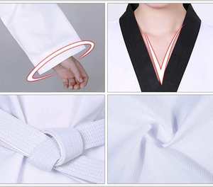 Proveedor de Uniformes de Taekwondo Dobok Premium con Logotipo Personalizado OEM, Ligeros, Duraderos, de Poliéster/Algodón, de Secado Rápido y Transpirables para Artes Marciales - Product Image 3