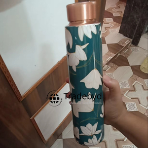 Tradebyd <b>Copper</b> <b>Bottle</b> for Daily Use Eco-Friendly Classic Style with Screw-On Cap and Wide Utility for Outdoor Use - Product Image 2