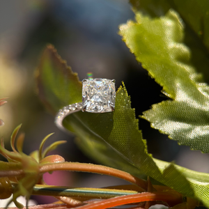 Classic Square <b>Cushion</b> Diamond Ring Premium 1.50Carat D VVS2 IGI Certified Anniversary Wedding Jewelry - Product Image 3