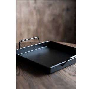 Ensemble de plateaux de service rectangulaires décoratifs en métal émaillé motif palmier tropical de luxe pour table basse, hôtel, décoration intérieure, vente en gros - Product Image 3