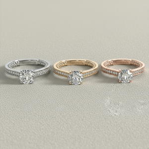 แหวนหมั้นเพชรเลี้ยงในห้องปฏิบัติการ ทองคำโรสโกลด์ 14K ตัดแบบ Pav Band ผู้ผลิตเครื่องประดับแบบกำหนดเอง OEM ODM สำหรับผู้ที่ชื่นชอบสไตล์มินิมอลที่ได้รับการรับรอง - Product Image 4