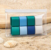 Bande de maintien en silicone pour raquette de tennis, pagaie de pickleball, exercice, universelle, durable, extensible, en bleu turquoise et blanc