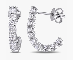 <b>Hoops</b> Earrings Diamond Earrings Gold and <b>Silver</b> Earrings Natural and Lab Grown Diamonds Earrings <b>Hoops</b> Fine Jewelry for Women - Product Image 1