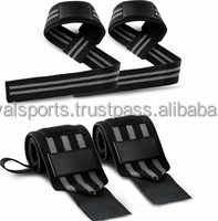 Correas de Levantamiento Ajustables con Cierre de Velcro para Gimnasio, Levantamiento de Pesas, Unisex, Nailon Negro, Elasticidad Moderada - Product Image 2