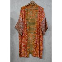Robe Kimono Longue en Soie à Motifs Floraux, Style Bohème, Faite Main, Imprimée, Grande Taille, Respirante, Col en V, avec Ceinture, pour Mariage ou Tenue Décontractée d'Automne