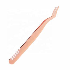 Pinzas Aplicadoras de Pestañas de Acero Inoxidable Duraderas y Personalizadas, Punta Inclinada, Herramienta de Aplicación de Pestañas y Cejas de Alta Calidad - Product Image 1