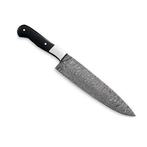 Couteau de chef Damas OEM avec logo personnalisé, fait main, haute qualité, qualité industrielle, bord dentelé, lame à changement rapide, garantie 3 ans - Product Image 1