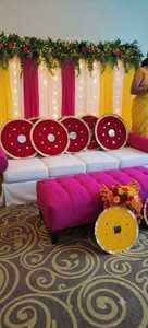 Handcrafted <b>Mehndi</b> Rasam Plate, Velvet <b>Mehndi</b> Thaal, Dholki Mayoun Wedding Decor, South Asian Wedding Favor,Wedding Props - Product Image 3