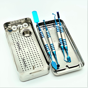 Kit de Limpieza Dental Profesional de 5 Piezas con Escalador Manual de Acero Inoxidable Recubierto de Plasma Azul para Limpieza Dental - Product Image 2