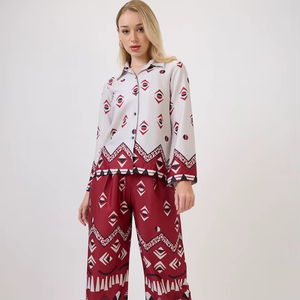 Ladies Summer Two-Piece Full Sleeve Long Dress Breathable Eco-Friendly Floral Printed Casual Women Direct Manufacturer - Product Image 2