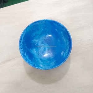 ชามสลัดผลไม้สีฟ้าขัดเงาทำมือสุดหรู ลายหินอ่อนสีฟ้าหมุนวนทันสมัย ผลิตจากเรซิ่นรักษ์โลก เหมาะสำหรับบ้านและโรงแรม รุ่นล่าสุด - Product Image 5
